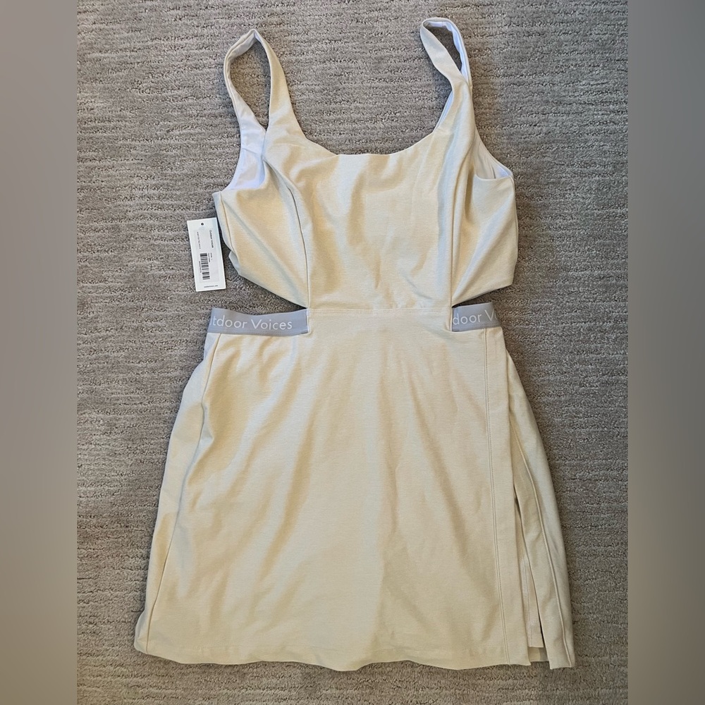 Outdoor Voices Court Dress in White, Size L | exercise, tennis, pickleball | NWT